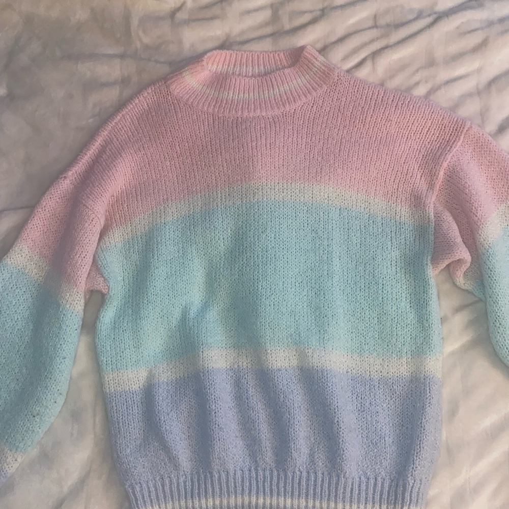 Elegant Pastel Striped Women's Sweater